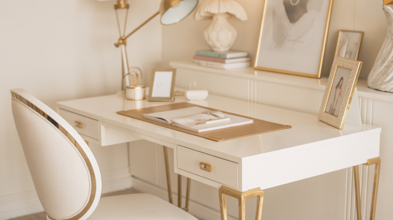 White and Gold Office Ideas: Modern, Chic & Beautiful Workspace Inspiration