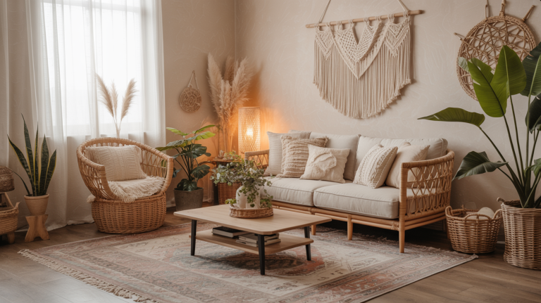 Cozy Boho Living Room Ideas (Warm, Earthy & Effortlessly Relaxed Aesthetic Inspiration)