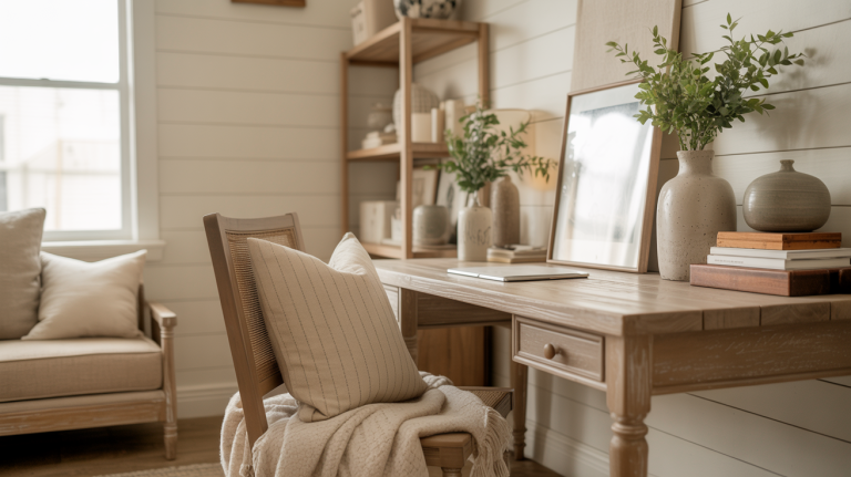 Beautiful Farmhouse Office Ideas for a Cozy, Rustic Home Workspace